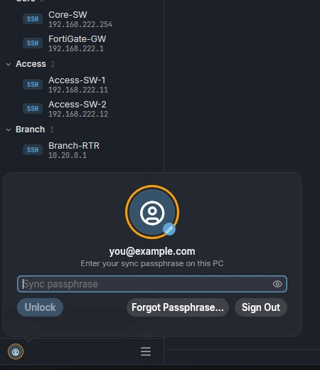 Unlock on your next PC card in SheepTerm